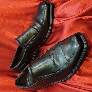 ECCO Helsinki sz EU43 US10 bike toe slip on loafer black top grain leath…